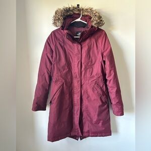 The  North Face Dry Vent Burgundy Long Winter Coat